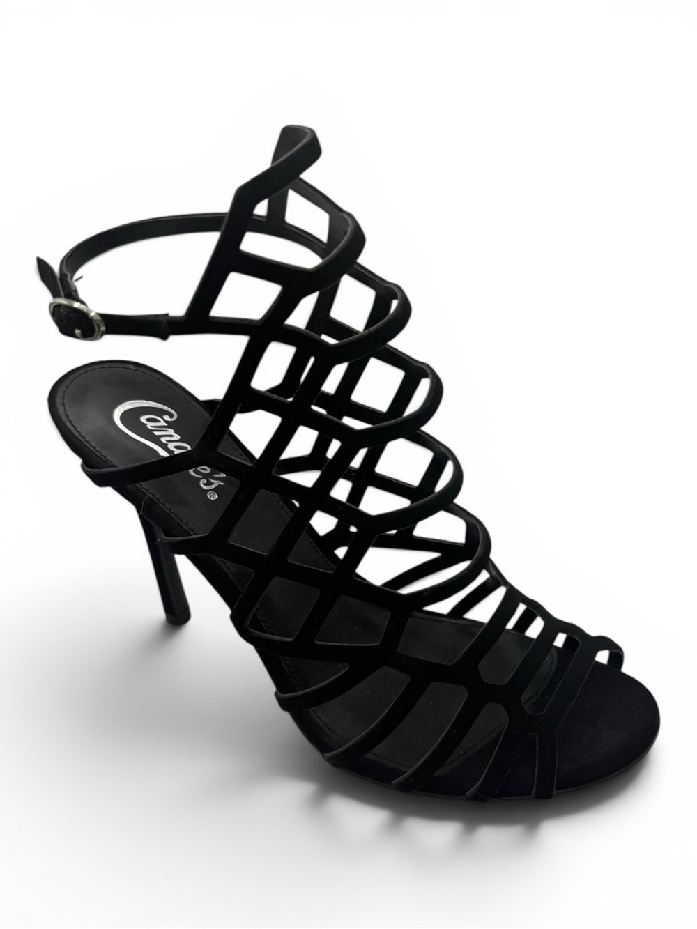 Candie's Black Strappy Caged High Heel Sandal
